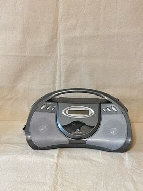 Portable CD Boombox with AM/FM Radio and Handle - Dark Gray
